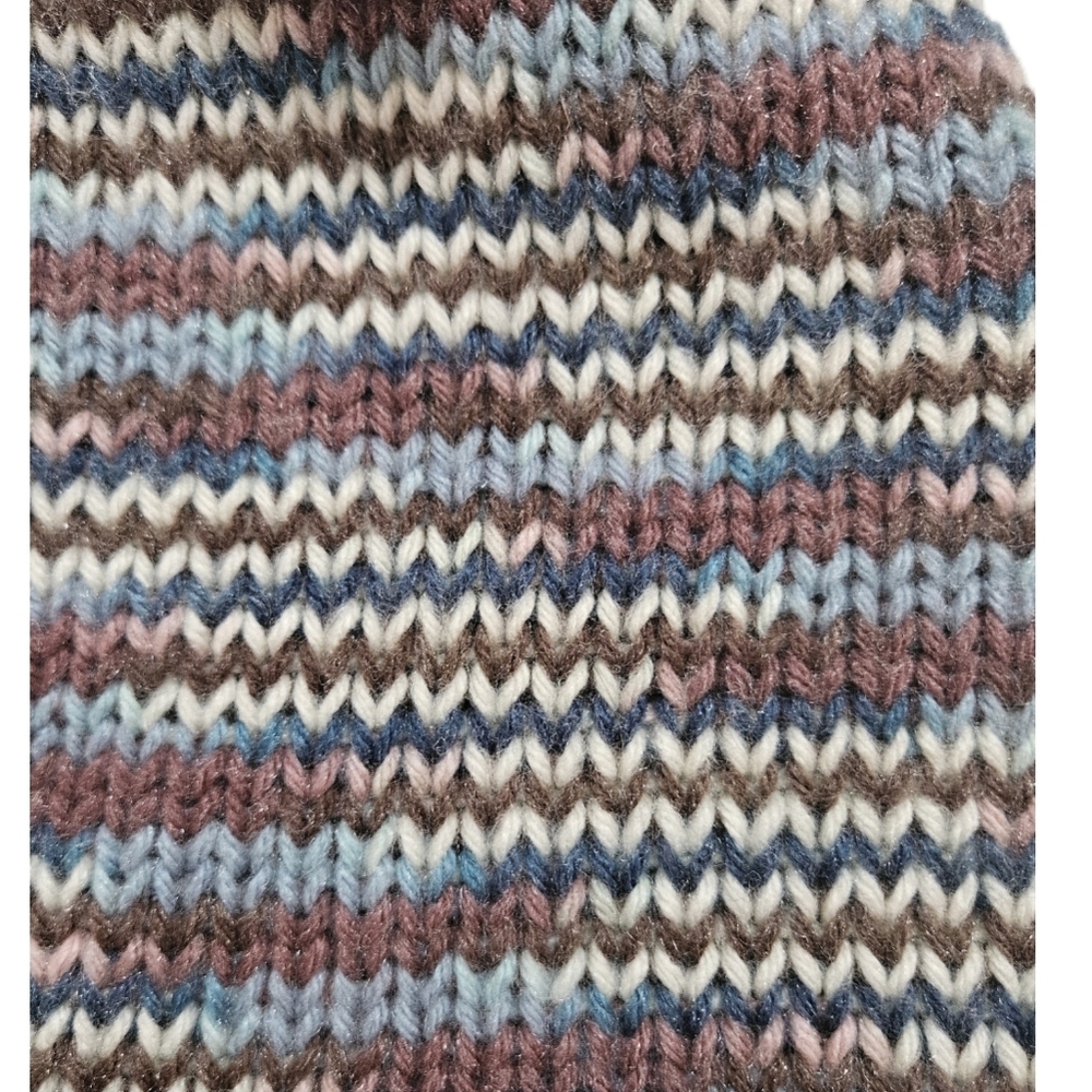Hand Crafted Winter Hat Handmade knitted pom pom beanie multicolored crochet cap - Picture 14 of 17